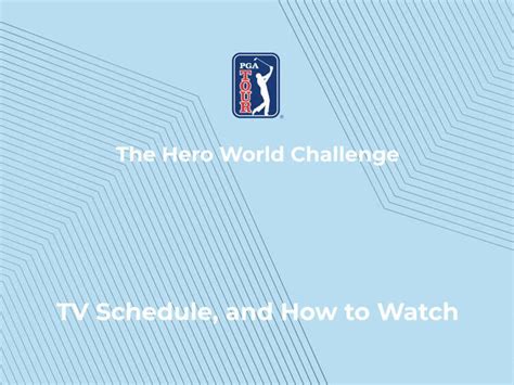 hero world challenge tv schedule